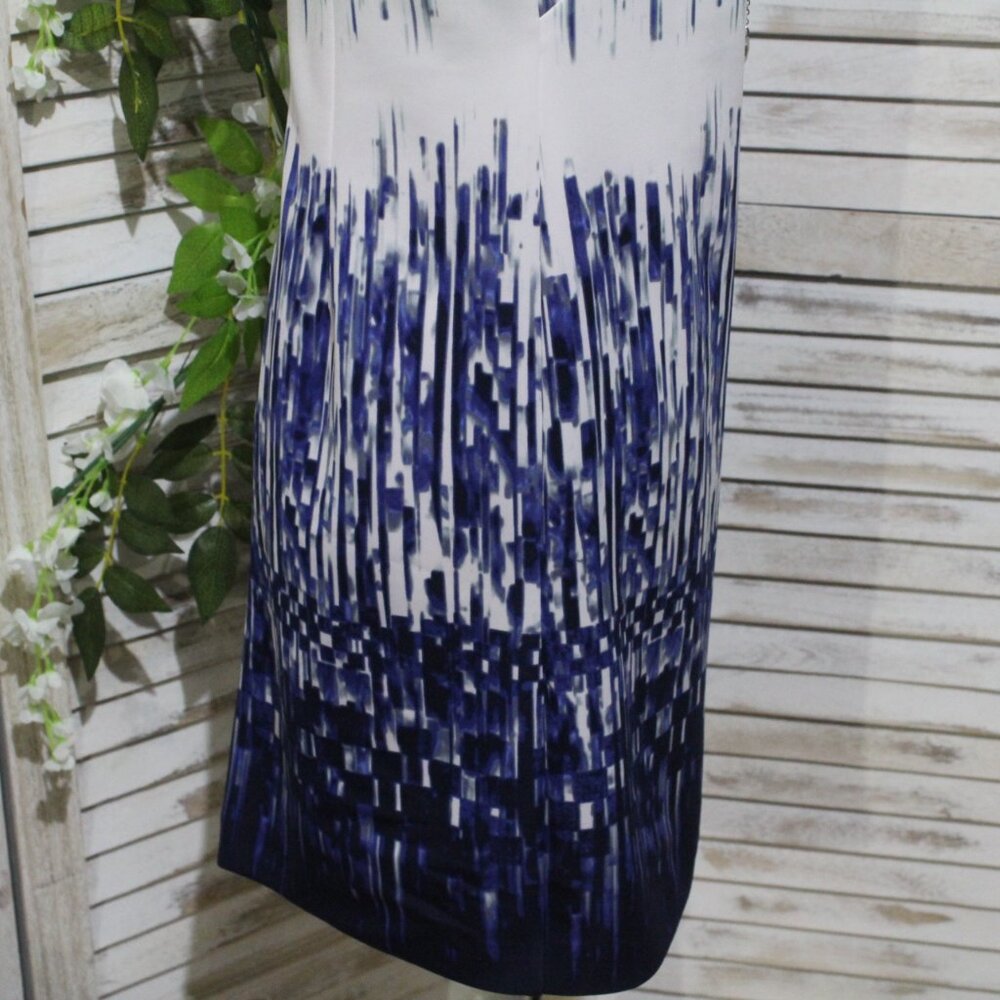 Vince Camuto Blue White Knee Length Sheath Dress (36) - Picture 6 of 16